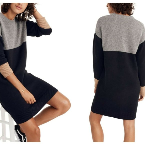 madewell colorblock sweater dress
